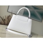 𝐋𝐎𝐔𝐈𝐒𝐕𝐔𝐈𝐓𝐓𝐎𝐍 M22055 White Colorful Gold Buckle This CAPUCINES Medium Handbag
